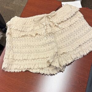 Ruffled Crochet Waist Shorts